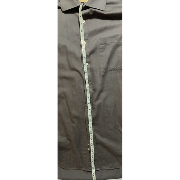 Michael Kors Button Shirt Men 16 1/2 Gray/Blue Long Sleeve Slim Fit - Picture 2 of 5